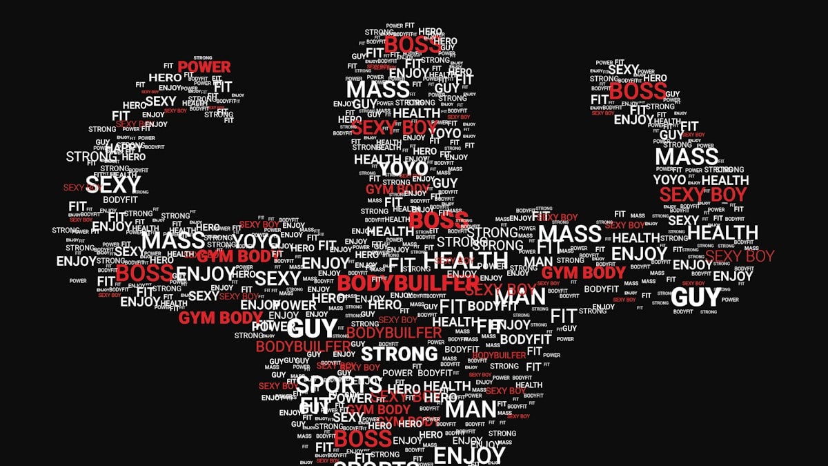 a cactus made up of words on a black background